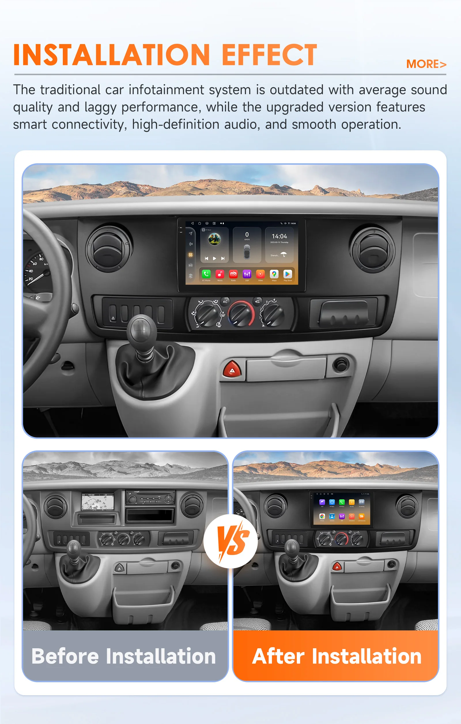 Hizpo 10.1inch Android14 Car Radio for Renault Master 2003 - 2011 RDS DSP GPS Navigation CarPlay BT 4G Snapdragon 6115 Headunit
