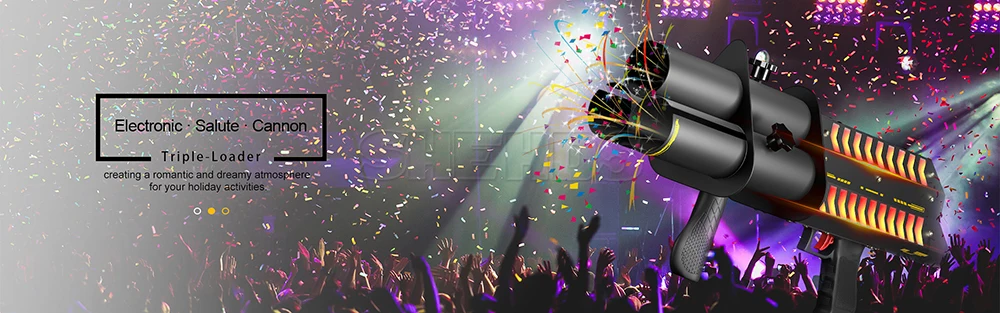 SHEHDS Rechargeable Single Hole RGB Confetti Machine Aluminum Alloy Body Safe and Reliable Battery Electronic for DJ Party