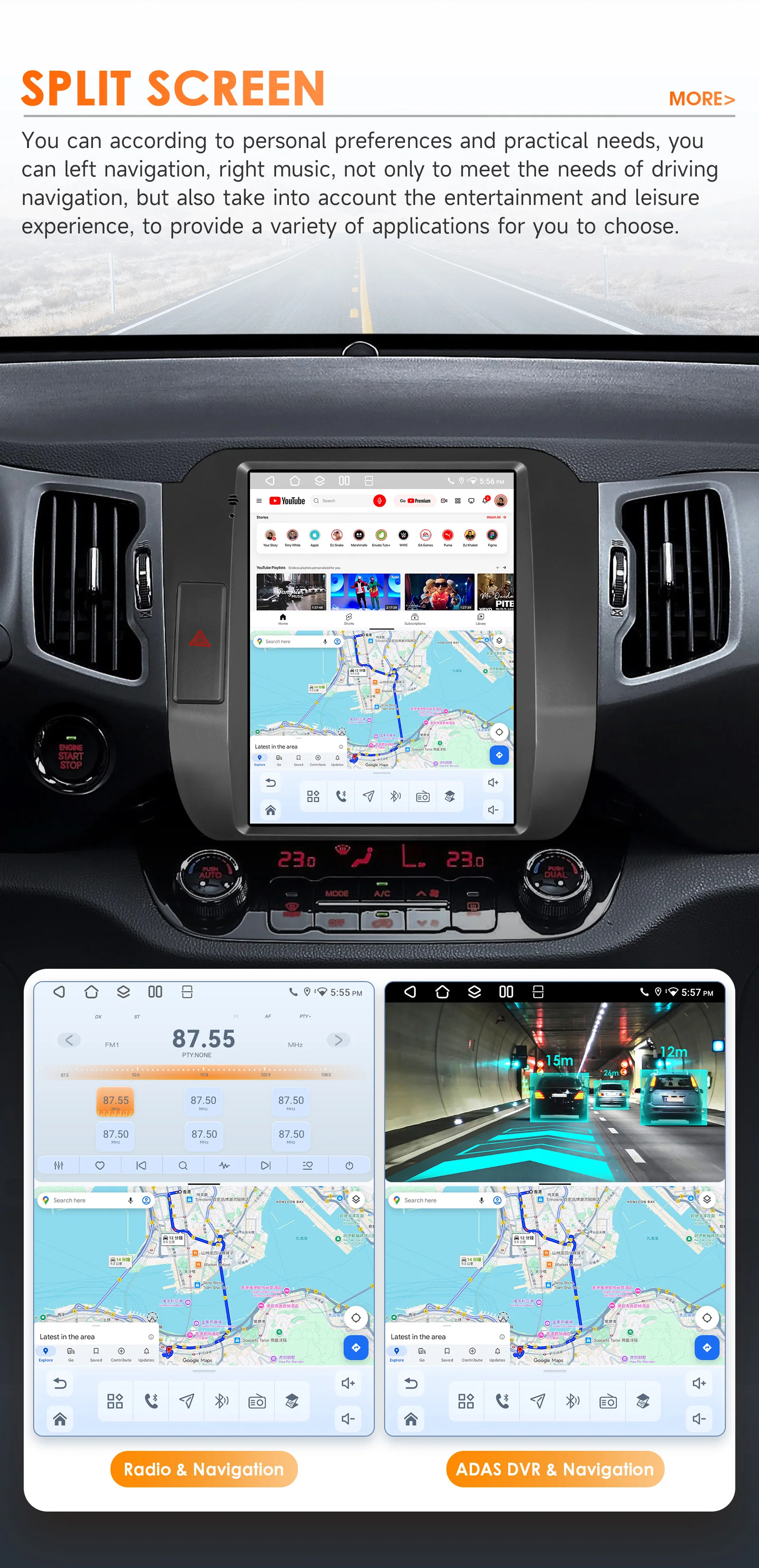 9.7" Hizpo Android Car Radio for KIA Sportage 3 2011 - 2016 Tesla Style Screen GPS RDS DSP 4G BT CarPlay Snapdragon 6115 360CAM