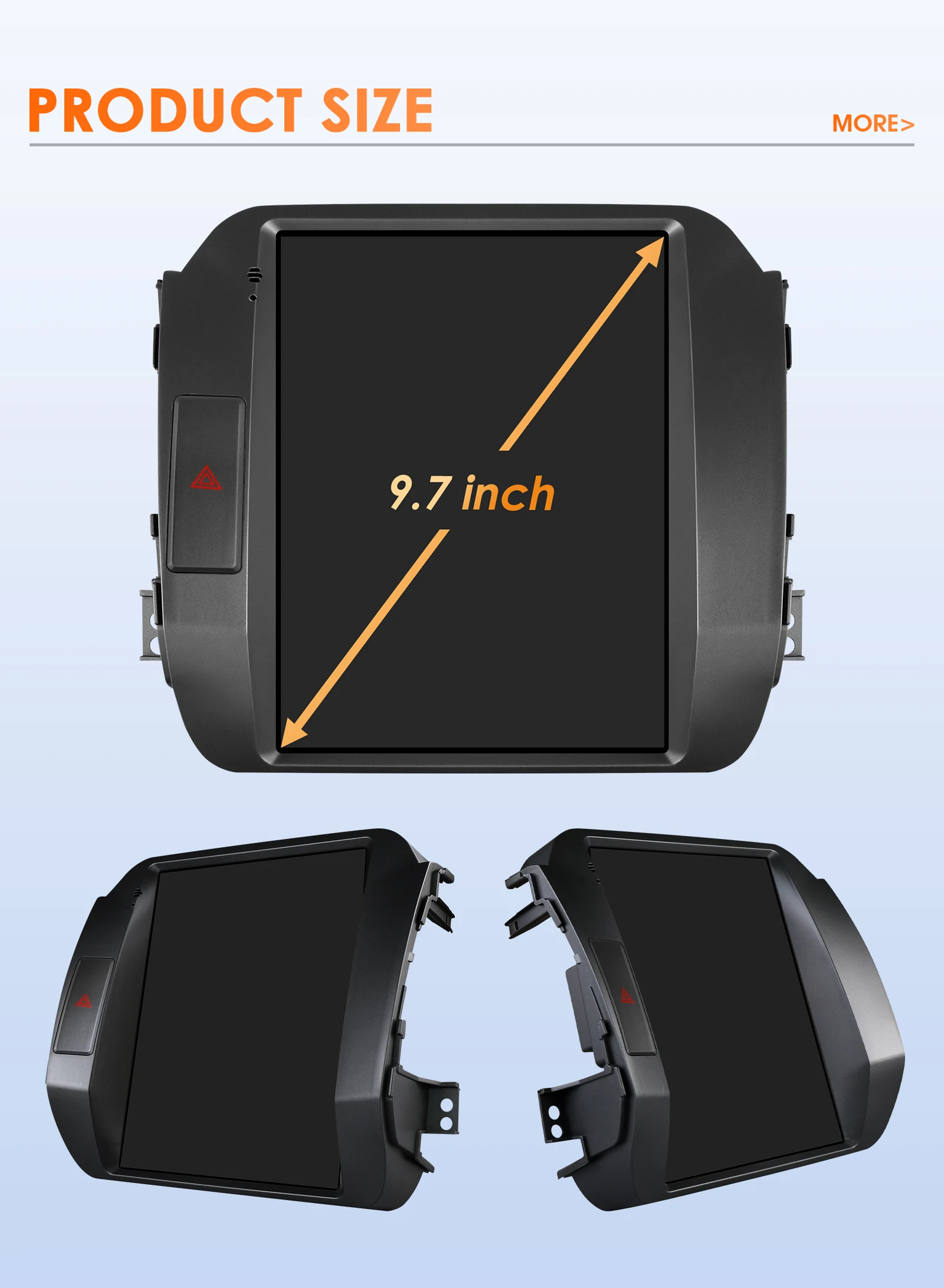 9.7" Hizpo Android Car Radio for KIA Sportage 3 2011 - 2016 Tesla Style Screen GPS RDS DSP 4G BT CarPlay Snapdragon 6115 360CAM