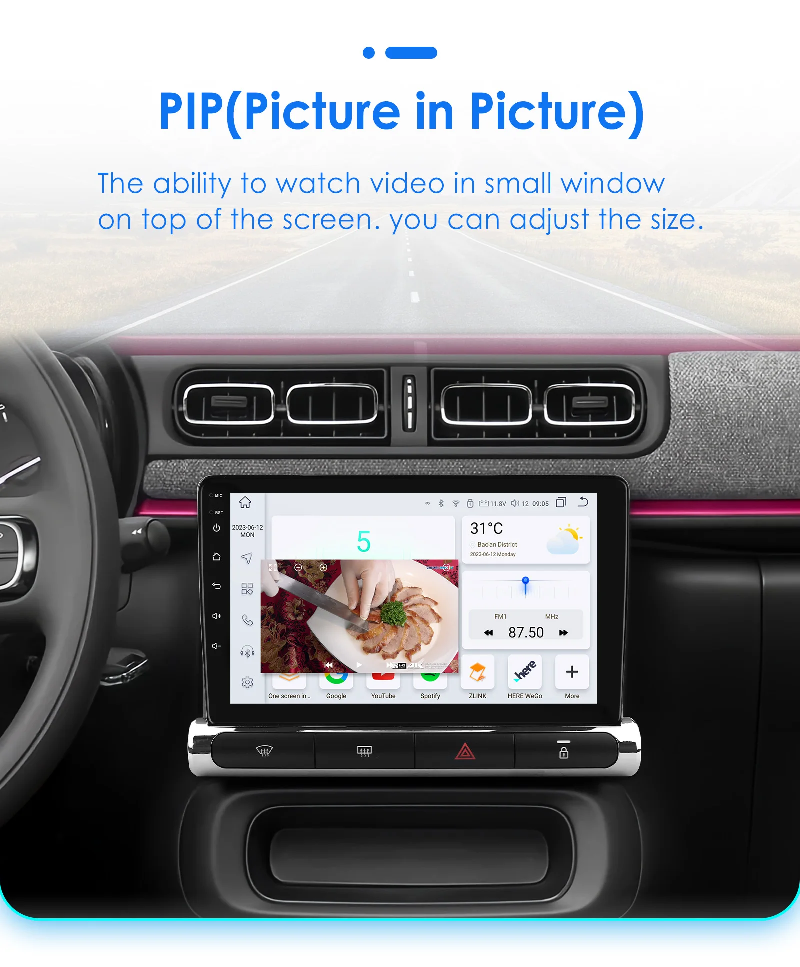 Hizpo 2Din 9inch CarPlay Android Auto Car Radio for Citroen C3/C4 Aircross 2017 - 2023 GPS RDS DSP 4G BT 360°CAM UI7862 Headunit