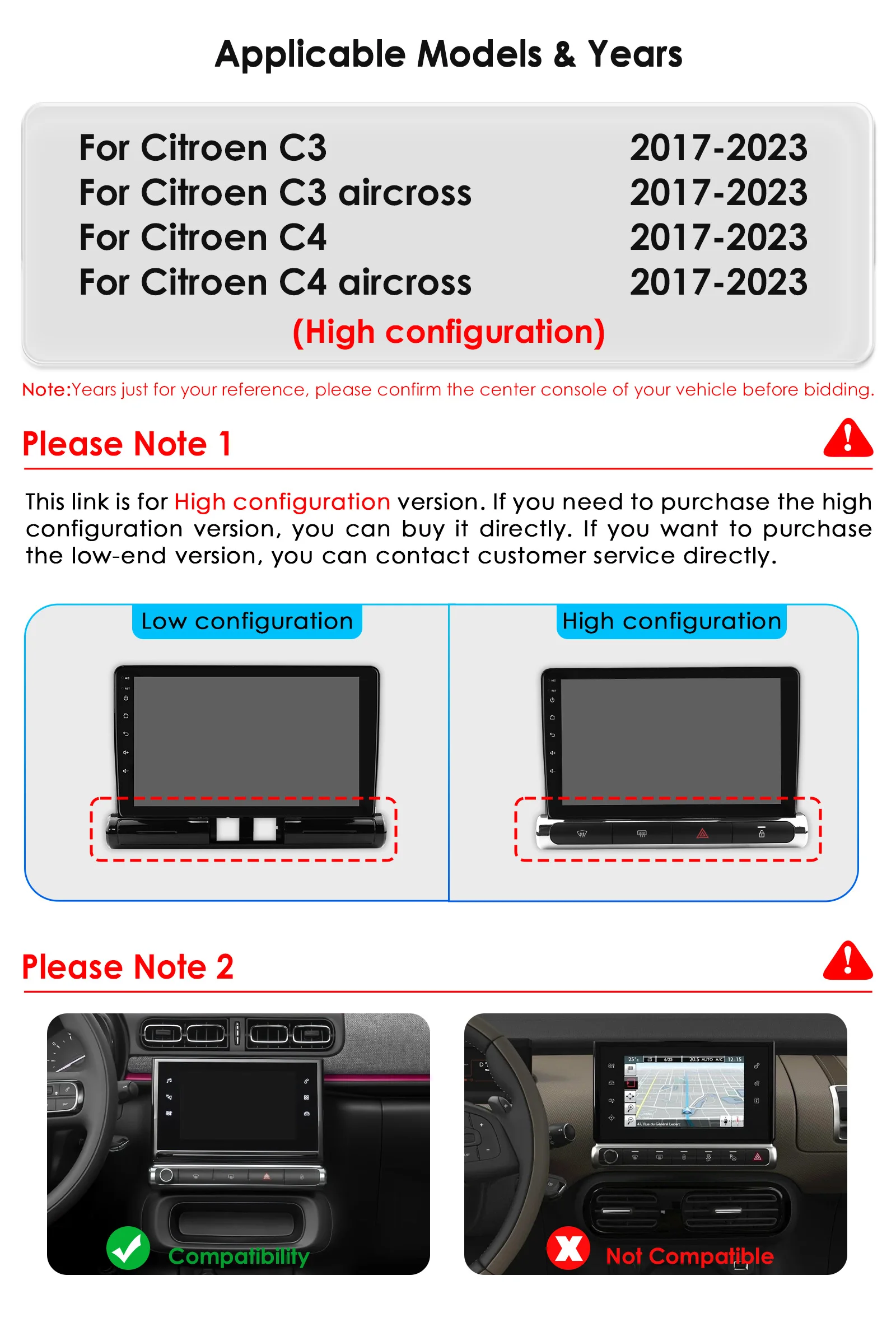 Hizpo 2Din 9inch CarPlay Android Auto Car Radio for Citroen C3/C4 Aircross 2017 - 2023 GPS RDS DSP 4G BT 360°CAM UI7862 Headunit