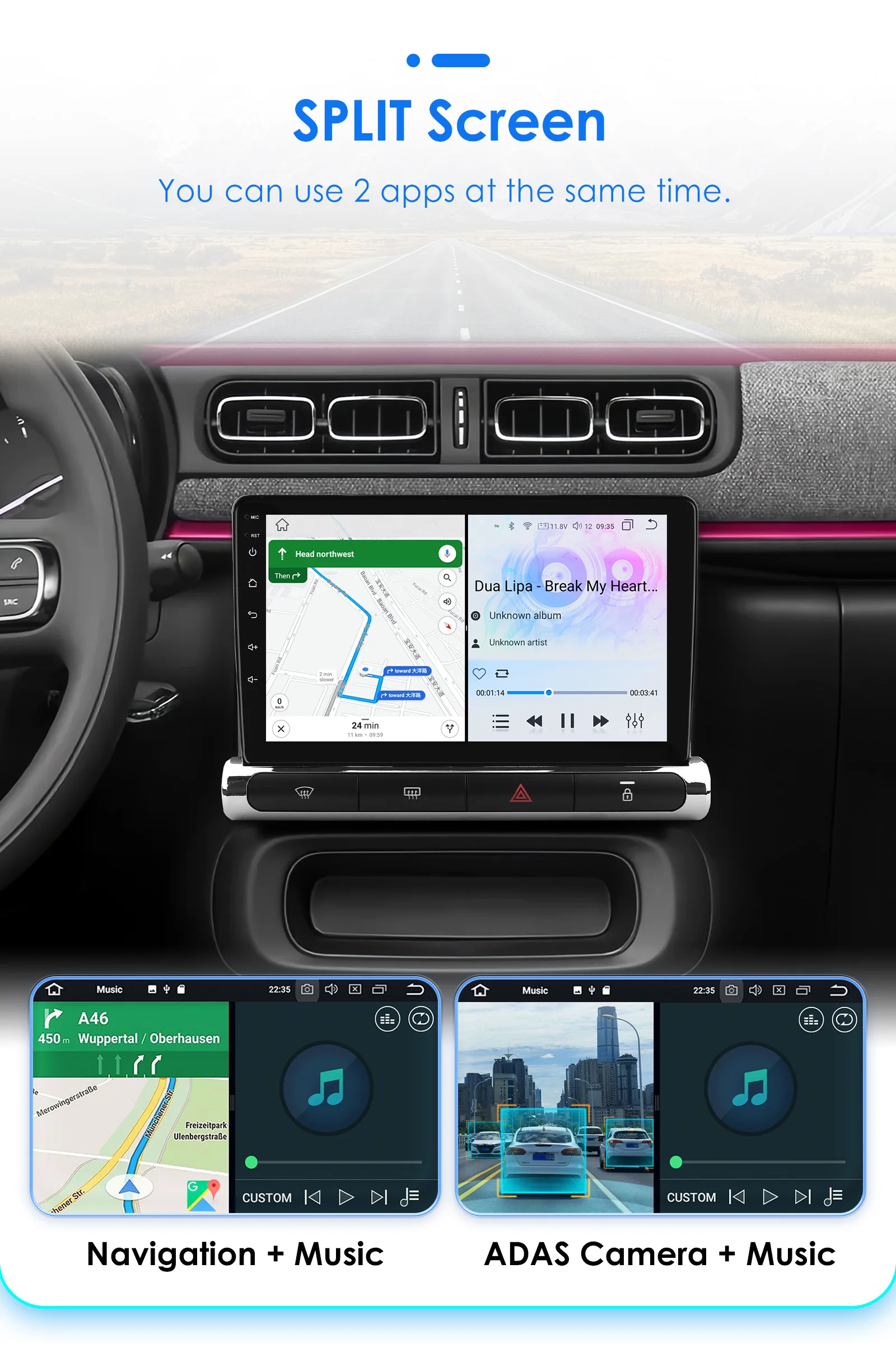 Hizpo 2Din 9inch CarPlay Android Auto Car Radio for Citroen C3/C4 Aircross 2017 - 2023 GPS RDS DSP 4G BT 360°CAM UI7862 Headunit