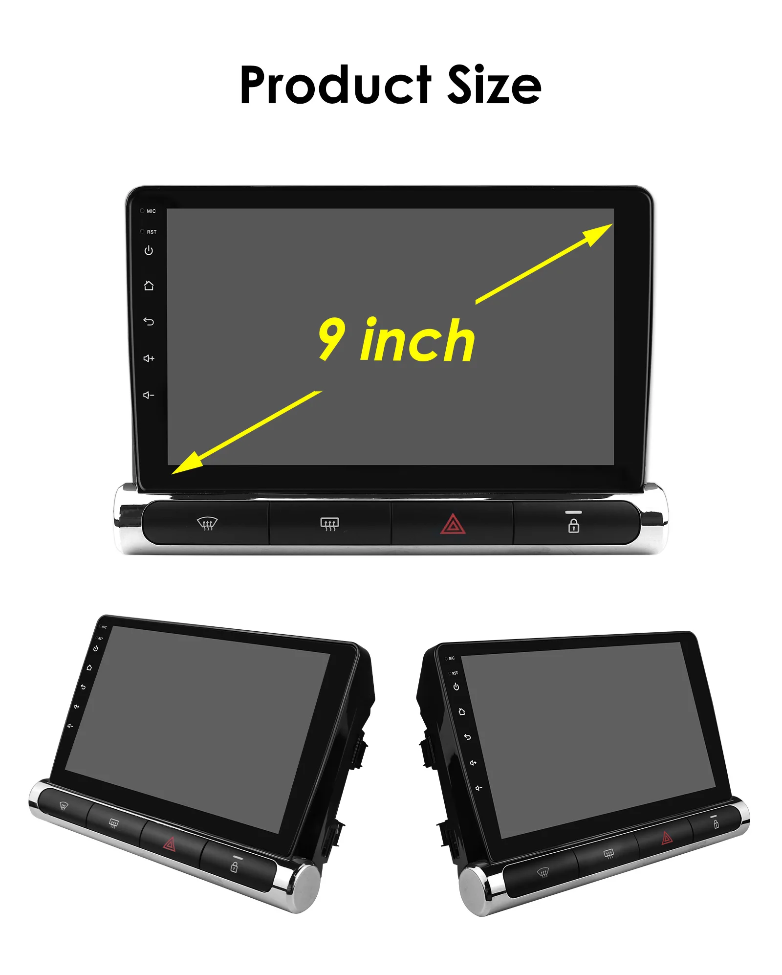 Hizpo 2Din 9inch CarPlay Android Auto Car Radio for Citroen C3/C4 Aircross 2017 - 2023 GPS RDS DSP 4G BT 360°CAM UI7862 Headunit