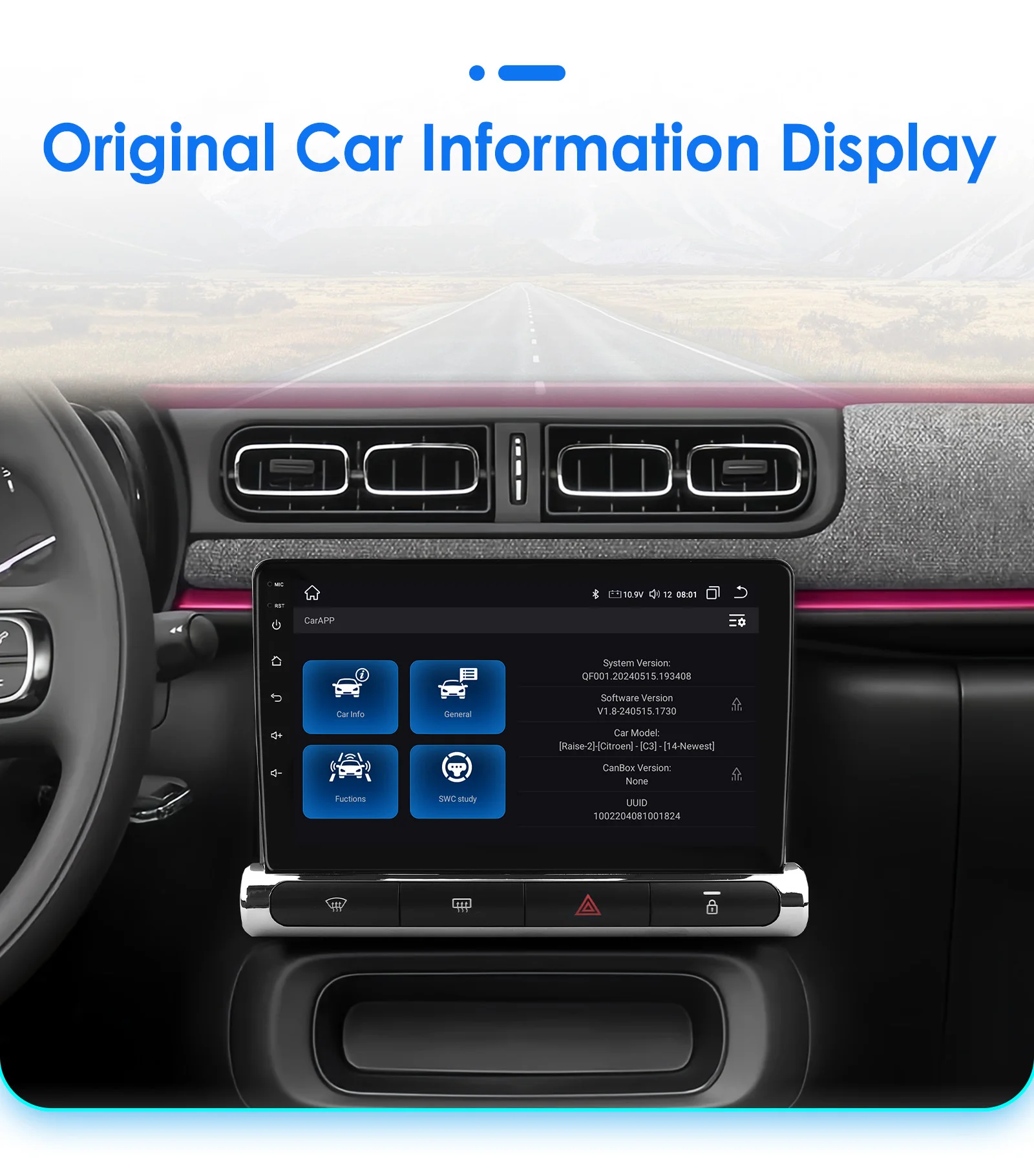 Hizpo 2Din 9inch CarPlay Android Auto Car Radio for Citroen C3/C4 Aircross 2017 - 2023 GPS RDS DSP 4G BT 360°CAM UI7862 Headunit