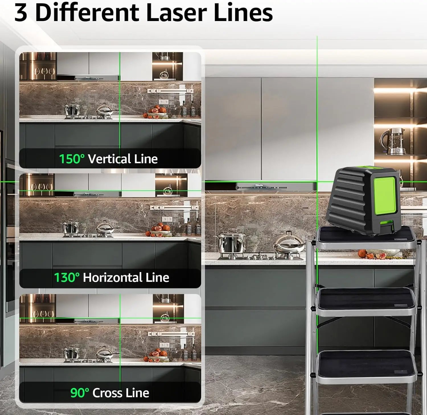 Huepar BOX-1G Osram Green Laser Level Self-leveling 130°/150° Horizontal & Vertical Nivel Laser Tools With Pulse Mode
