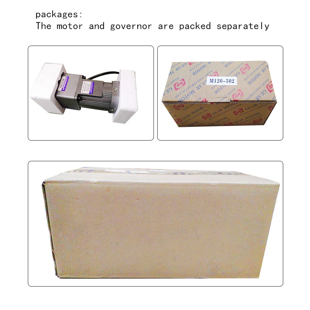 90W 5K Gear Motor Electric Motor AC 220V/110V AC Gear Motor Single Phase High Torque Adjustable 5K with Speed Controller