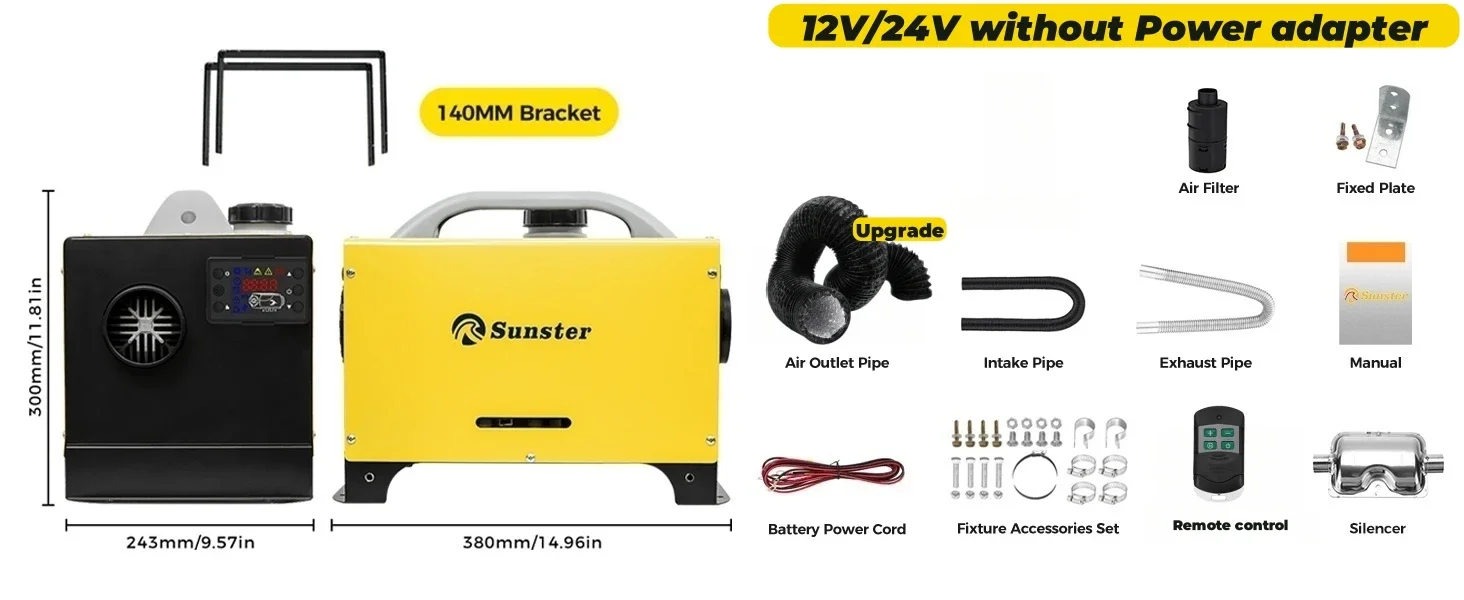 8KW Diesel Night Heater 12V/24V Diesel Air Heater Car Parking Heater With 24 Timer/Display For Tent Boat Factory Home