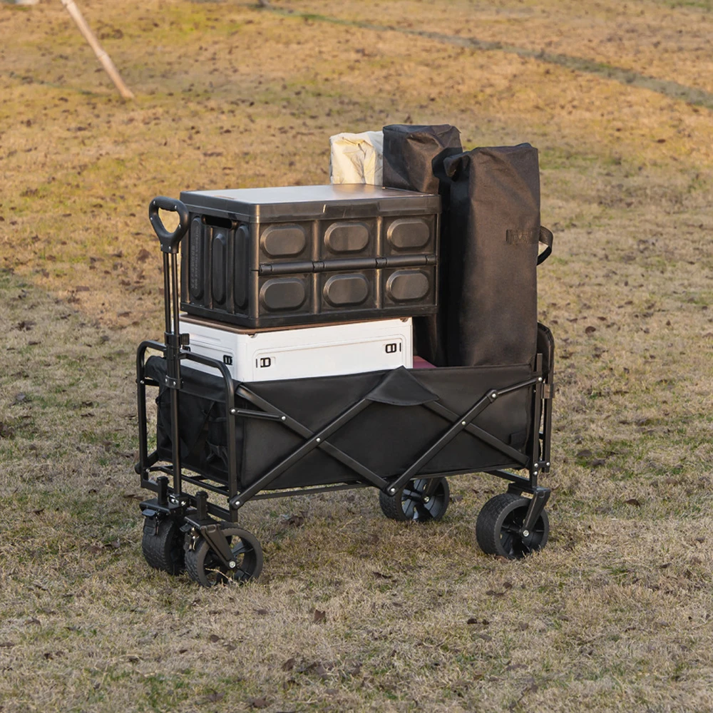 Large Collapsible Garden Camping Trolley Cart Outdoor Strong Load-bearing Beach Wagon Utility Carts With Wheels and Handle