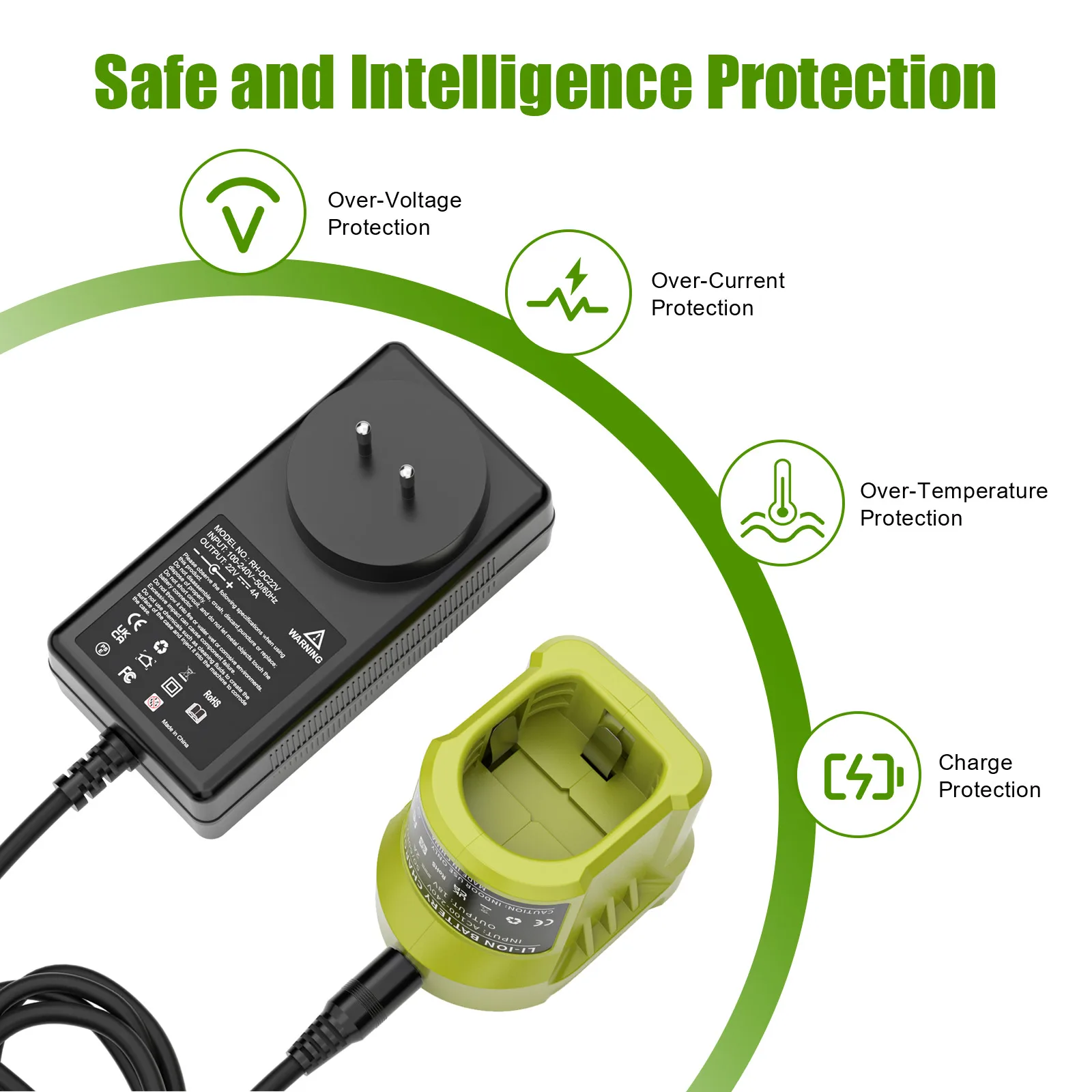 Bonacell 6000mah For Ryobi 18V Tool Battery Li-ion Battery Replacement Battery For Ryobi P108 P104 P107 Cordless Power Tools