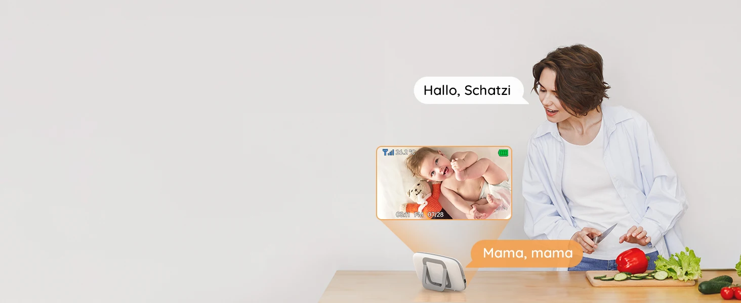 Boifun Baby Monitor with Camera, Surveillance with 3.2 Inch Digital LCD Screen Wireless, VOX, Night Vision,Temperature Monitor