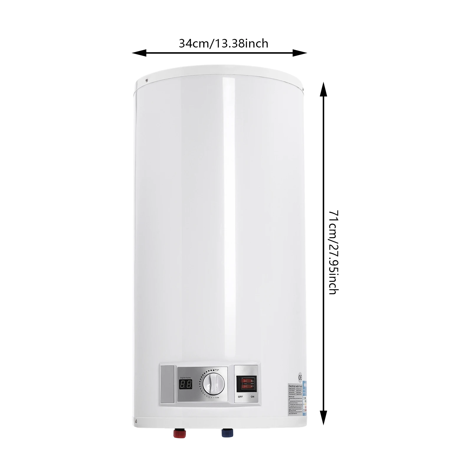80L Electric Hot Water Storage Tank, 2000 W Heating Output and Thermometer, Energy Saving, Water Boiler, Hot Water Boiler