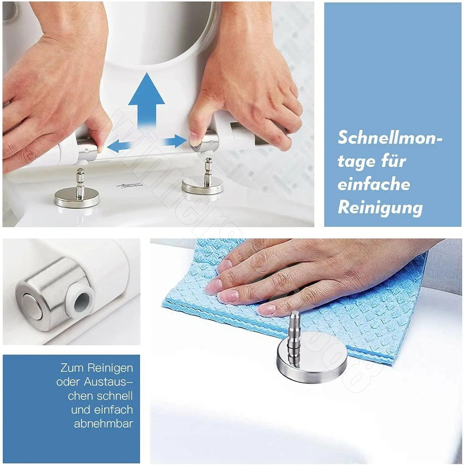 BRIEFNESS D-Type Toilet Cover with Soft-Close Mechanism clip-on toilet seat Antimicrobial Easy to CleanRemovable