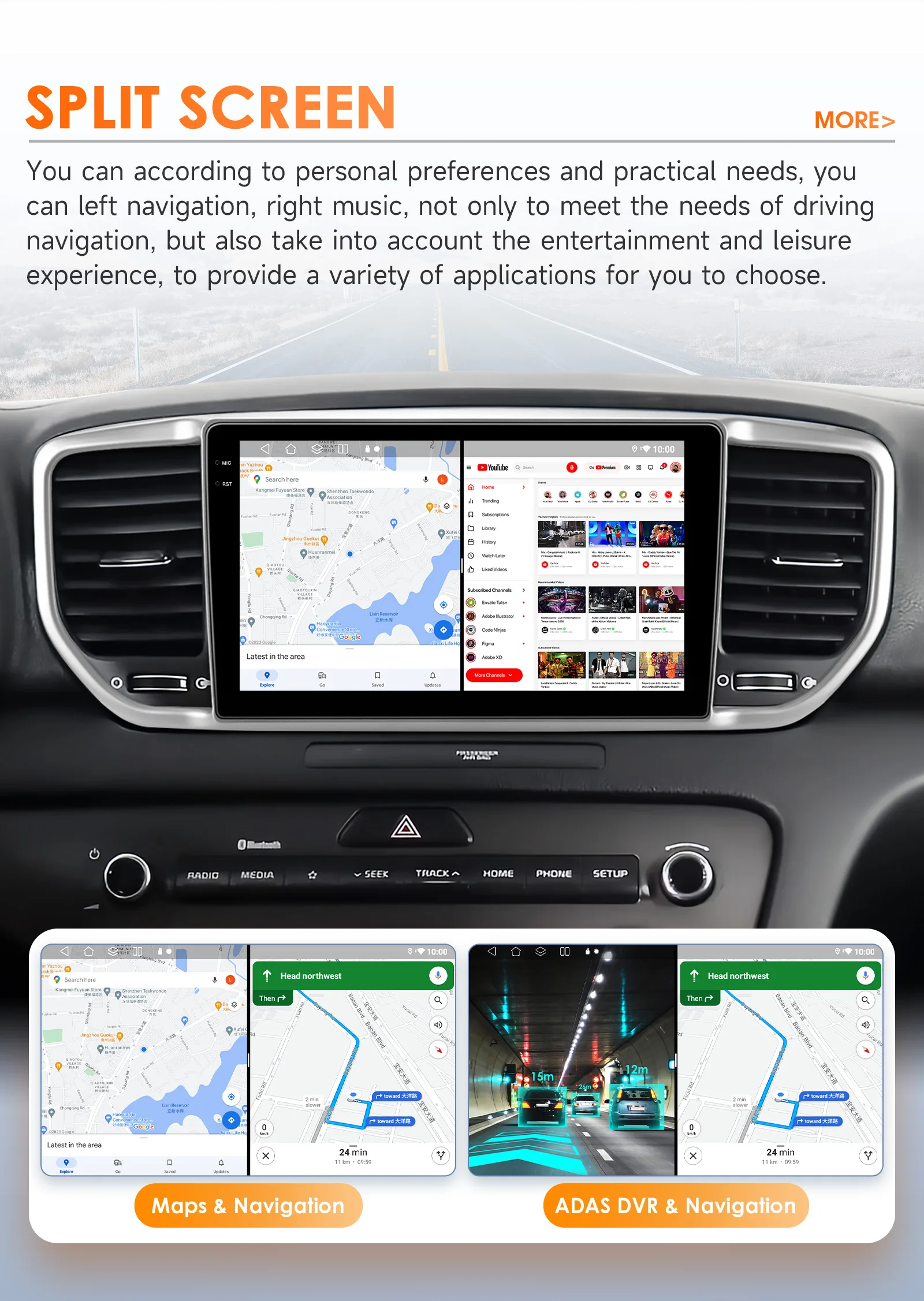 Hizpo 9inch AI Voice Car Radio For Kia Sportage 4 QI KX5 2018 - 2021 Carplay 2din GPS Navi Stereo Android Auto Multimedia Player