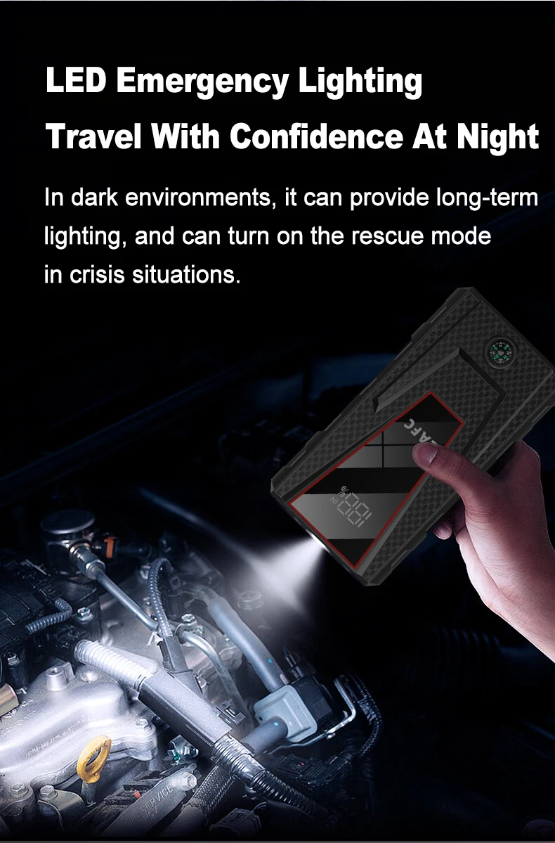 Car Jump Starter 1200A Portable Power Bank Car Battery Booster 12V Car Starting Device for Petrol 4.0L Diesel 2.0L