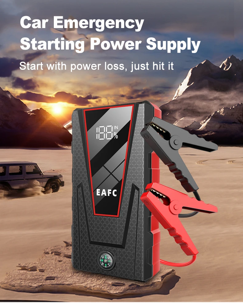 Car Jump Starter 1200A Portable Power Bank Car Battery Booster 12V Car Starting Device for Petrol 4.0L Diesel 2.0L
