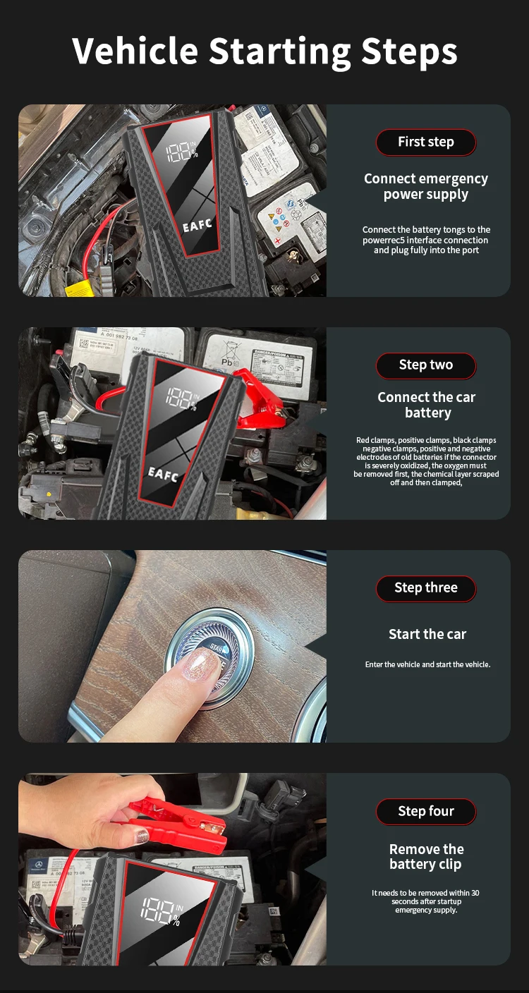 Car Jump Starter 1200A Portable Power Bank Car Battery Booster 12V Car Starting Device for Petrol 4.0L Diesel 2.0L