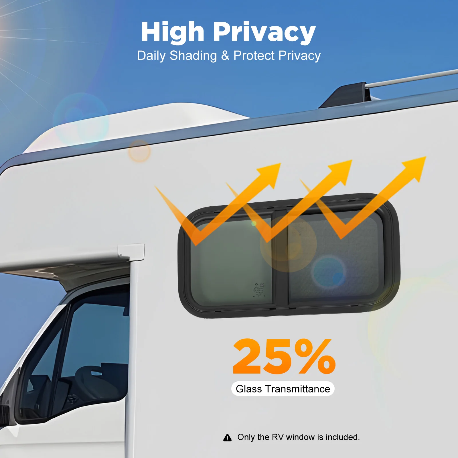RV Window Caravan Window| Tempered Glass Universal Camper Travel Trailer Sliding Window|27.56*15.75inch