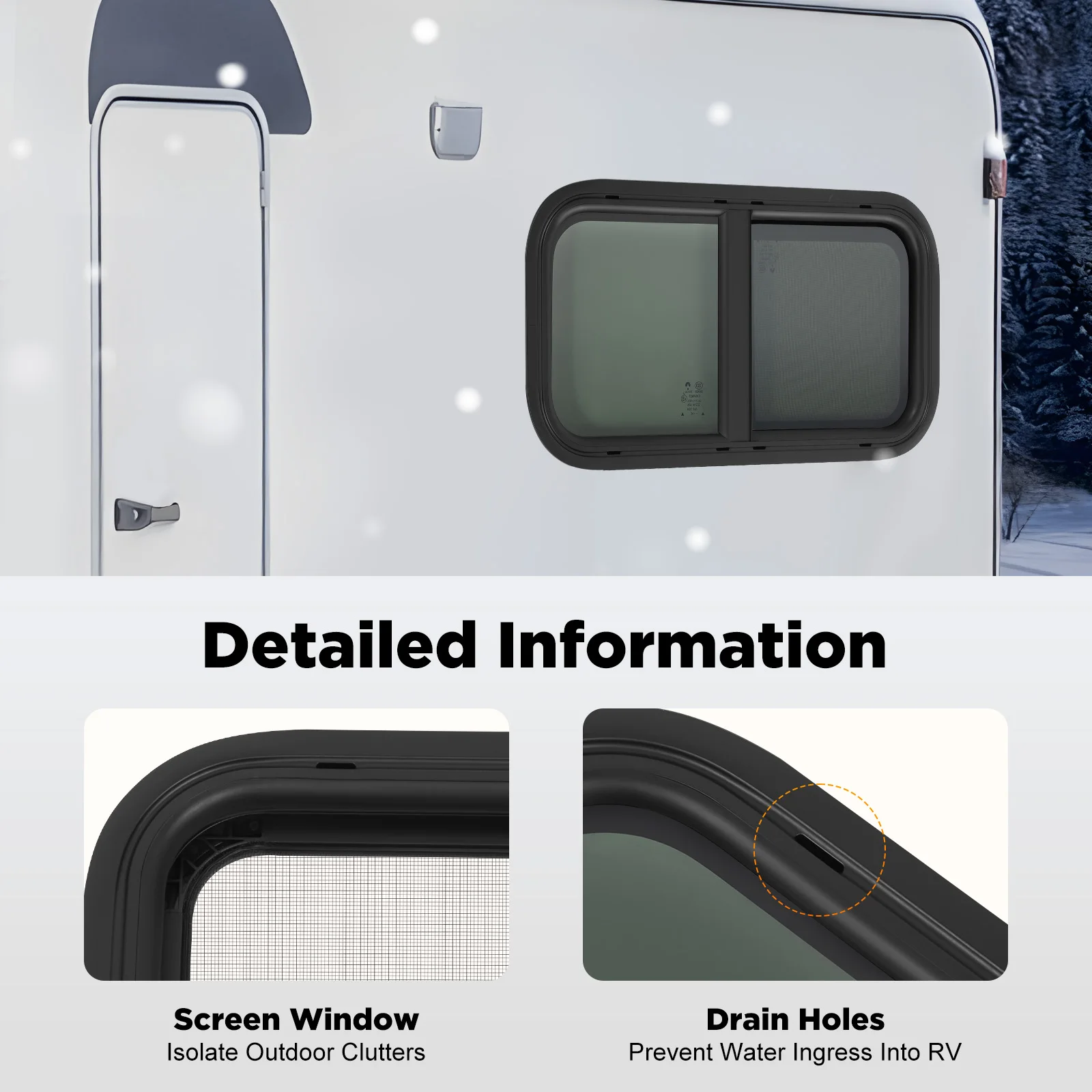 RV Window Caravan Window| Tempered Glass Universal Camper Travel Trailer Sliding Window|27.56*15.75inch