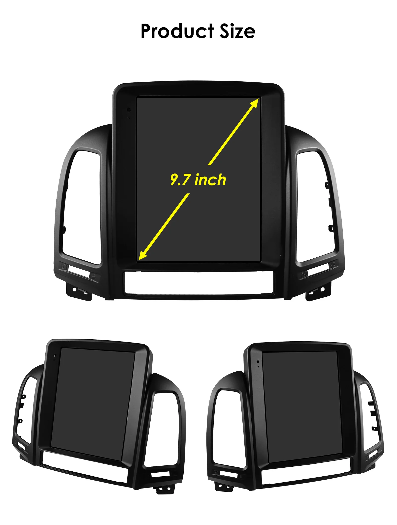 9.7inch 2DIN Android 13 Car Radio for Hyundai Santa Fe II CM 2006-2012 Multimedia Stereo VerticalScreen Carplay Panoramic Camera