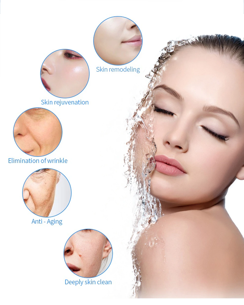 AOKO 7 in 1 H2O2 Hydro Dermabrasion Facial Machine Water Oxygen Skin Cleaning Lifting Professional Aqua Peeling Beauty Device