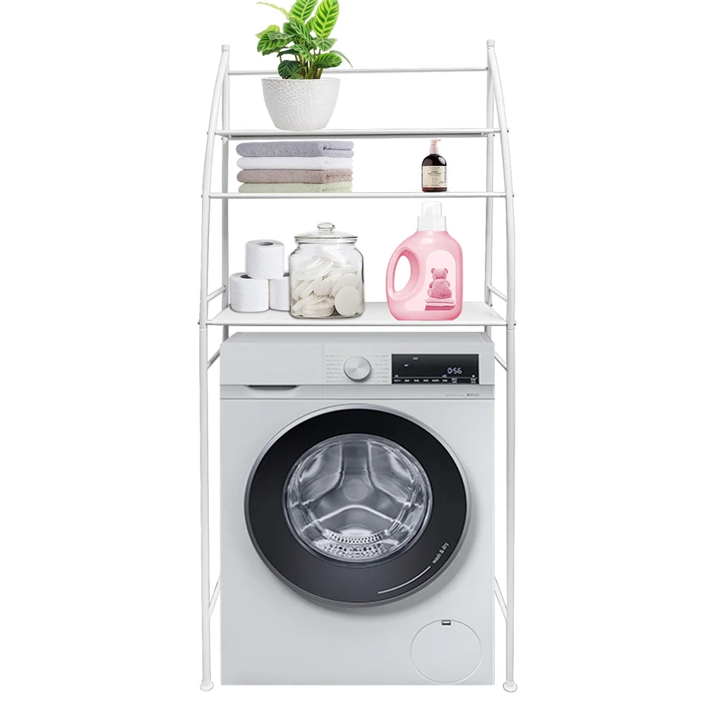 Toilet Shelves Storage Rack Bathroom Towel Rack Metal Over Freestanding Organizer Punching Free Washing Machine Storage Shelf