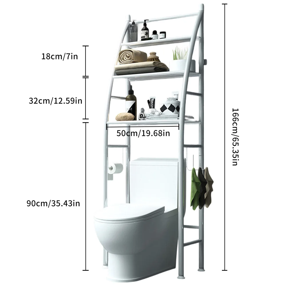 Toilet Shelves Storage Rack Bathroom Towel Rack Metal Over Freestanding Organizer Punching Free Washing Machine Storage Shelf