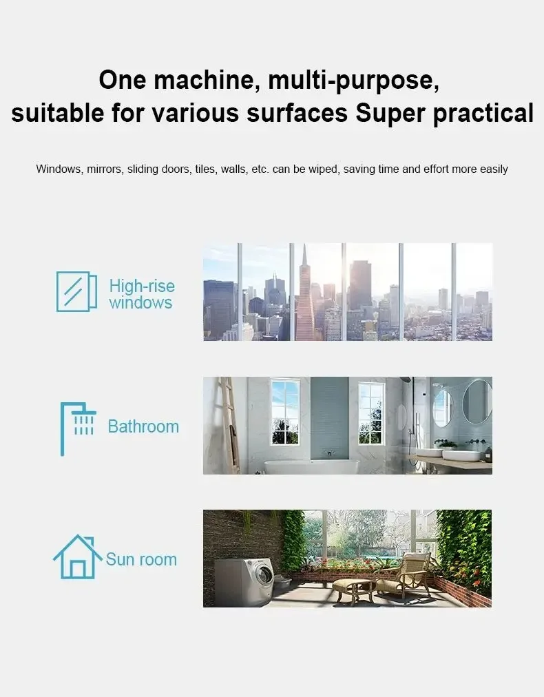DIVEDEER Window Cleaning Robot Water Spray Ultrathin electric Window Robot Vacuum Cleaner for Home