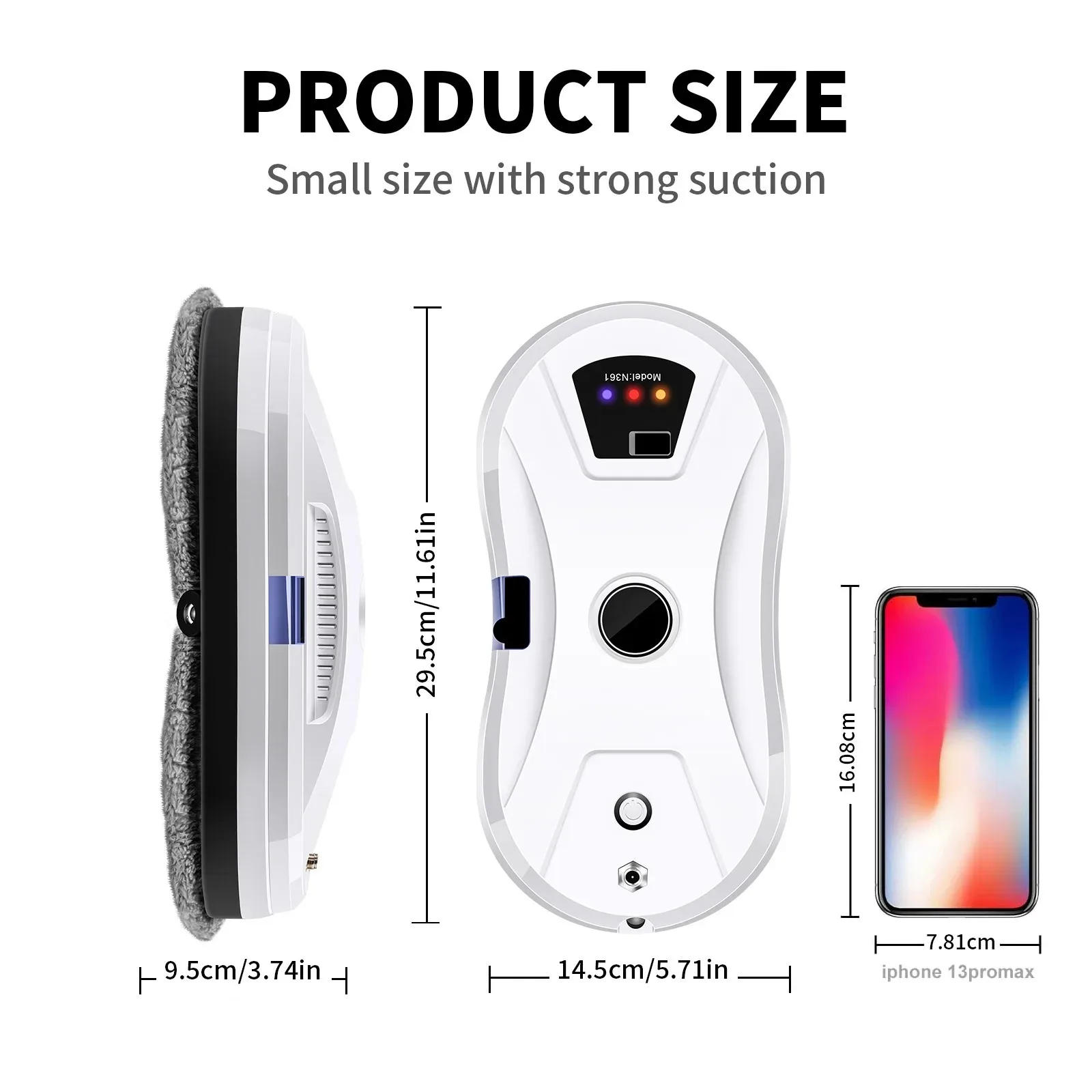 DIVEDEER Window Cleaning Robot Water Spray Ultrathin electric Window Robot Vacuum Cleaner for Home