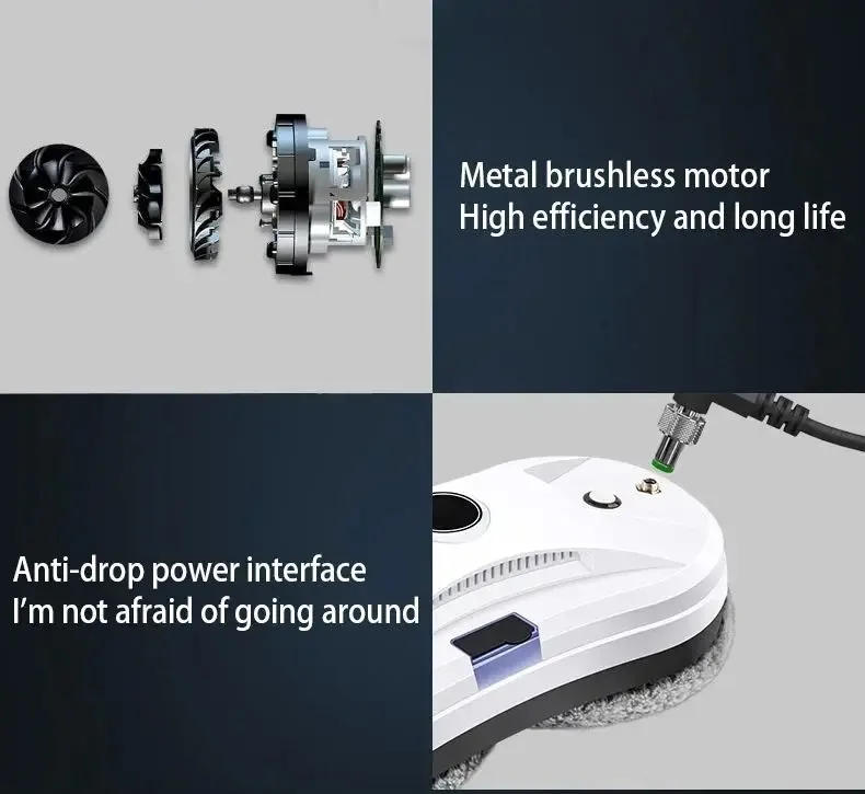 DIVEDEER Window Cleaning Robot Water Spray Ultrathin electric Window Robot Vacuum Cleaner for Home