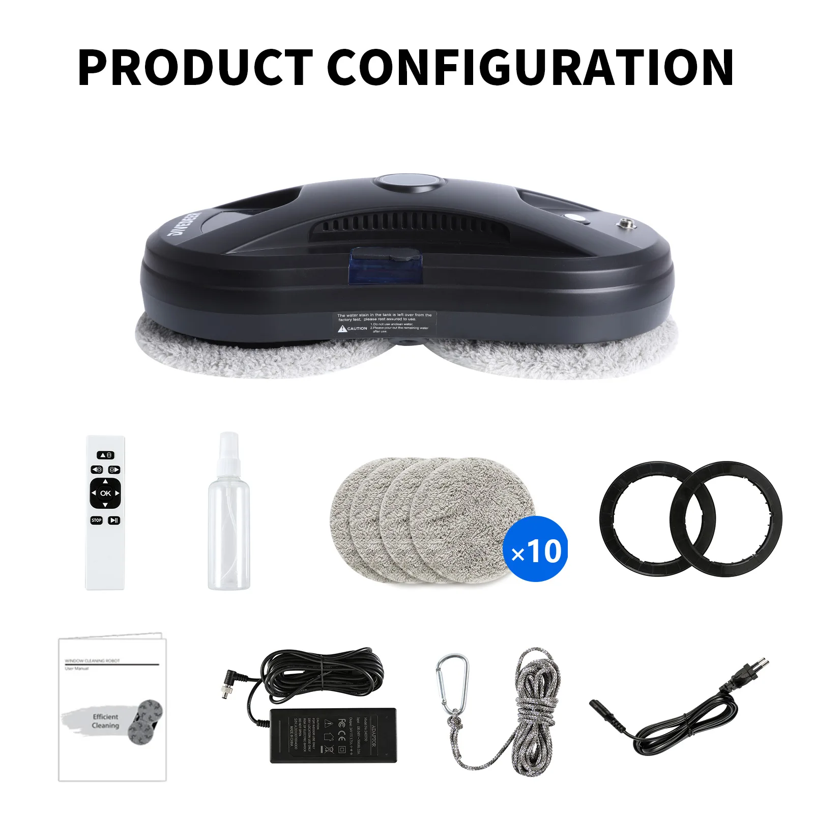 DIVEDEER Window Cleaning Robot Water Spray Ultrathin electric Window Robot Vacuum Cleaner for Home