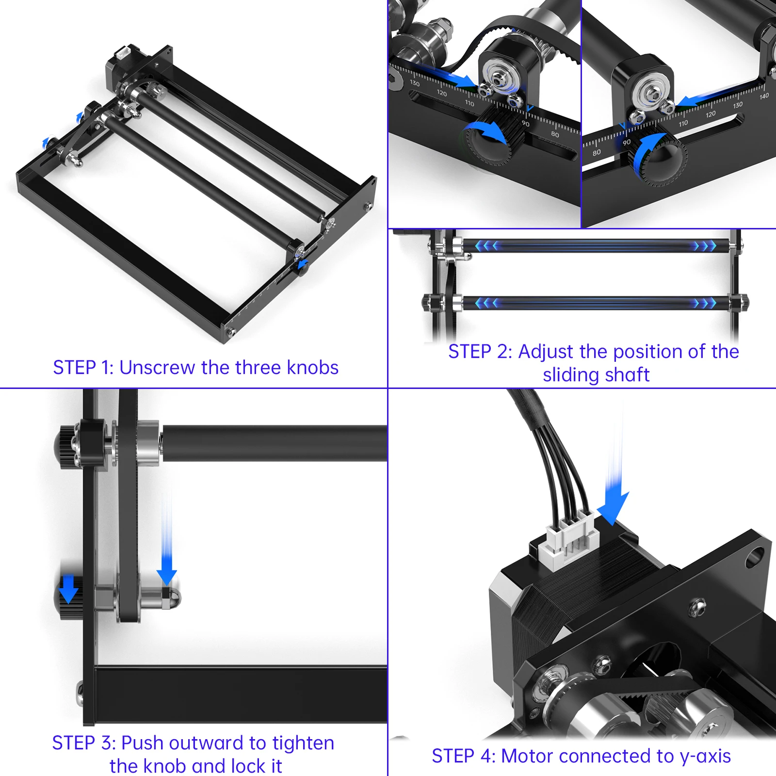 SCULPFUN Laser Engraver Roller Y-axis Rotary Roller for Engraving Cylindrical Objects Cans