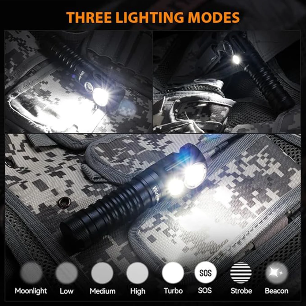 Wurkkos HD20 Headlamp Rechargeable 21700 Headlight 2000lm Dual LED USB-C Reverse Charge Magnetic Tail Work Camp Light
