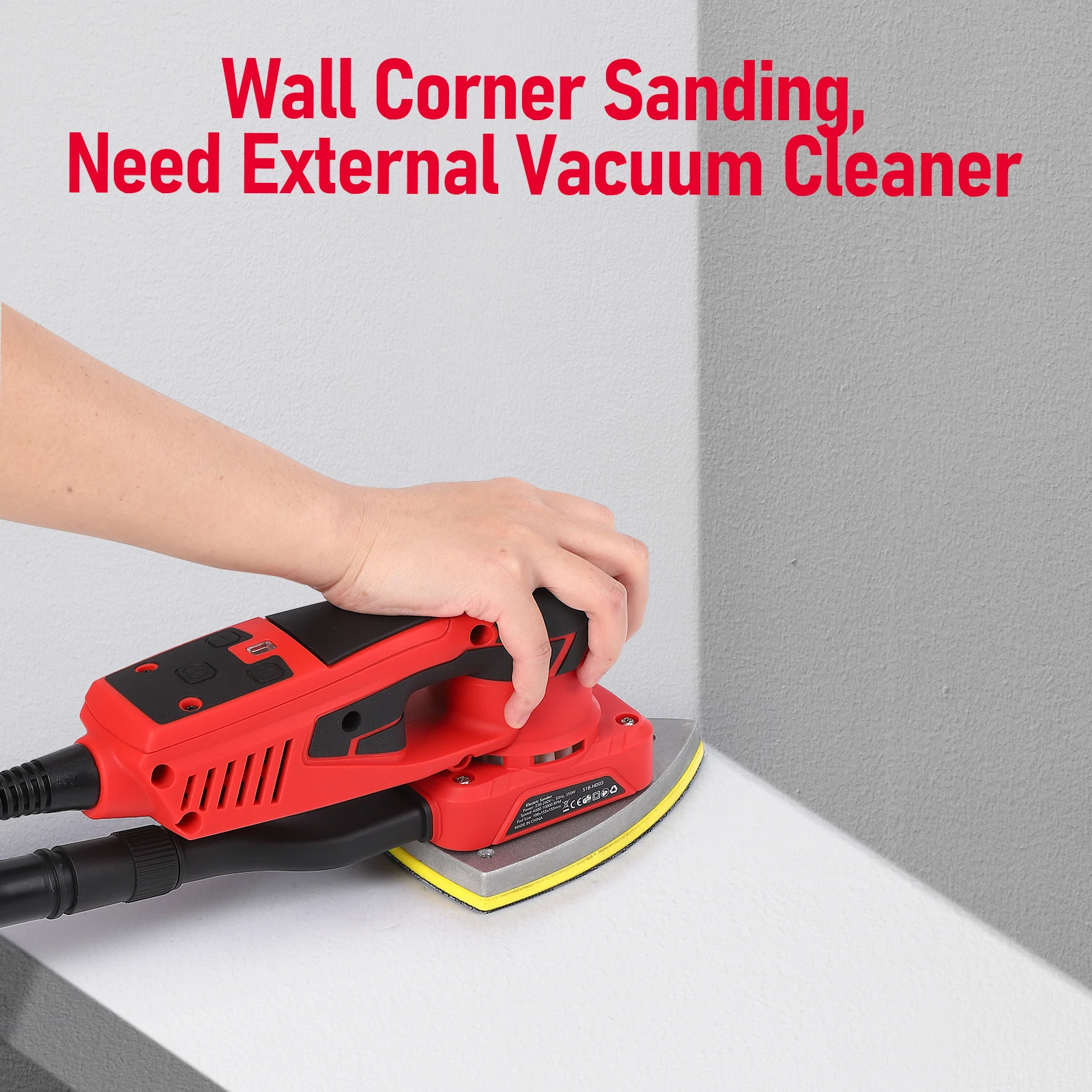 350W Electric Detail Sander with 12 Sanding Paper Brushless Motor Mouse Sander Powerful 10000 RPM For Wood Working Polishing