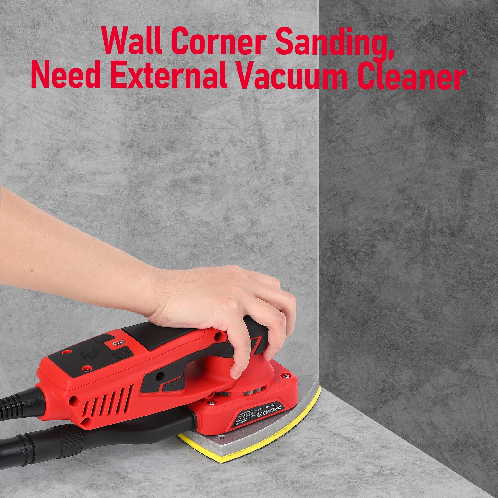 350W Electric Detail Sander with 12 Sanding Paper Brushless Motor Mouse Sander Powerful 10000 RPM For Wood Working Polishing