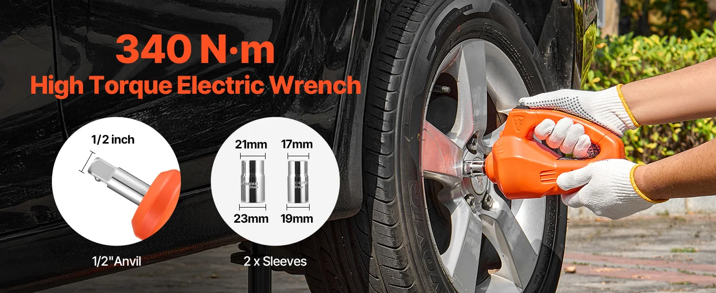 SucceBuy Electric Car Jack, 5T Electric Scissor Jack with Built-In Inflator 12V Tire Changer with LED Light for Sedan SUV Truck