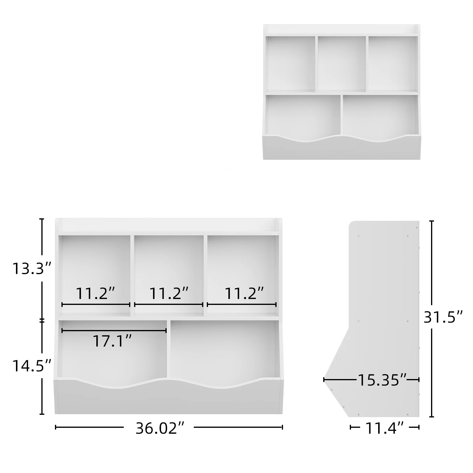 Kids Bookshelf and Bookcase Toy Storage Multi Shelf with Cubby Organizer Cabinet for Boys Girls,for Children Playroom,WHITE
