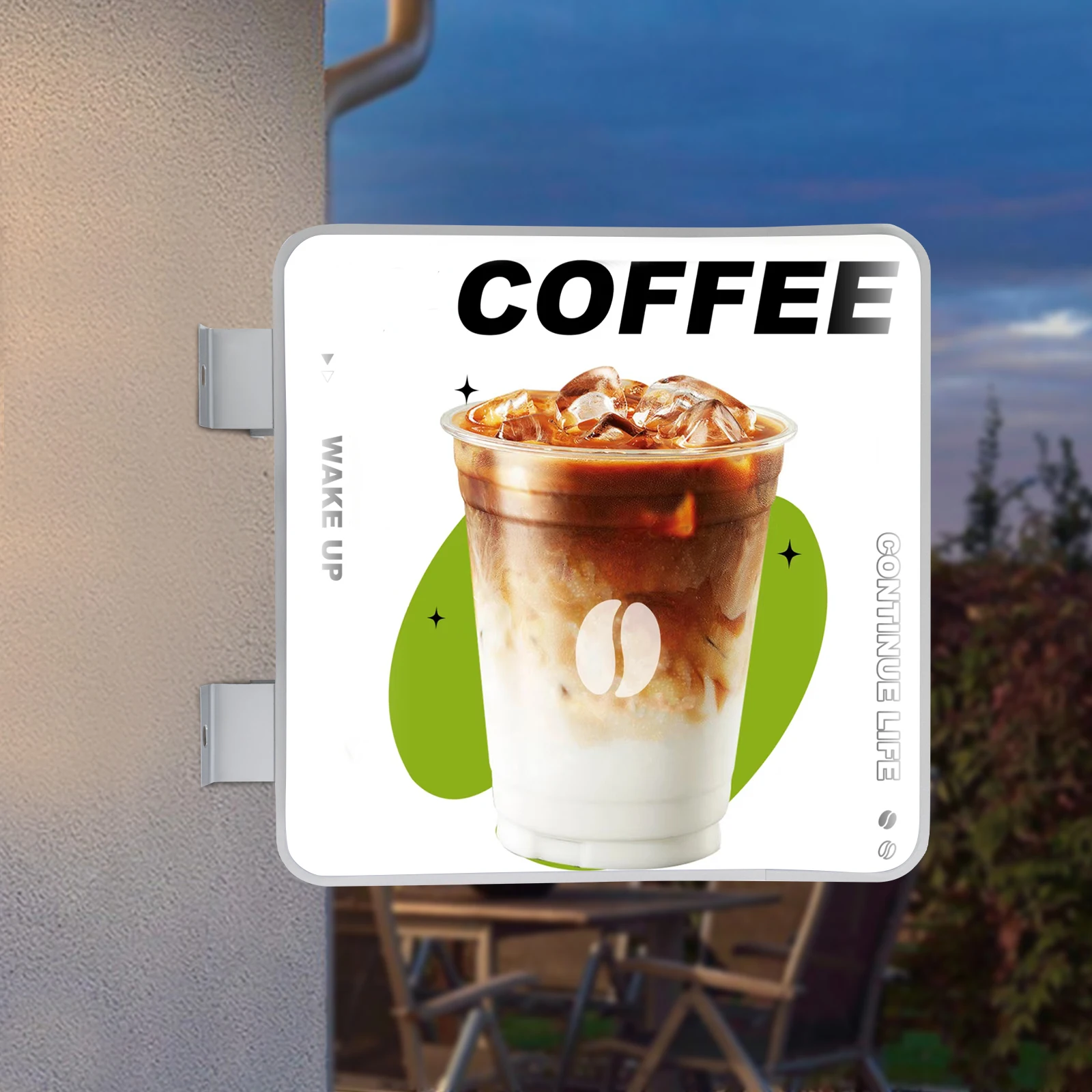 60*60*14cm 220V 16W LED Light Box Double Sided Square Waterproof 1600LM LED Light Box for Nail Salons Cafes Restaurants White