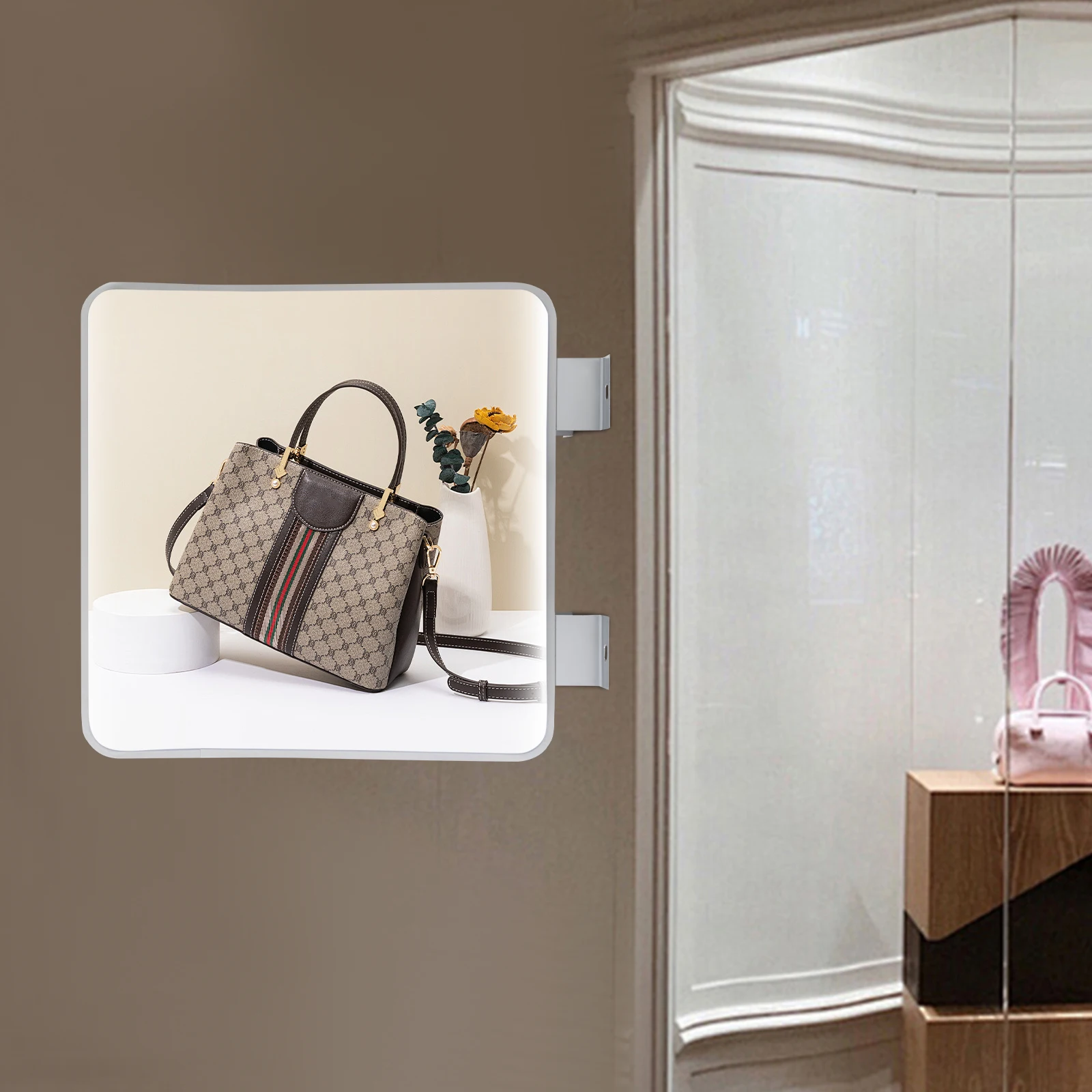 60*60*14cm 220V 16W LED Light Box Double Sided Square Waterproof 1600LM LED Light Box for Nail Salons Cafes Restaurants White