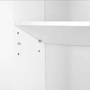 Wall Cabinet, Bathroom Cabinet, Wall Cabinet for Toilet and above Sink, with 2 Doors, Open Space, White with Wood Grain
