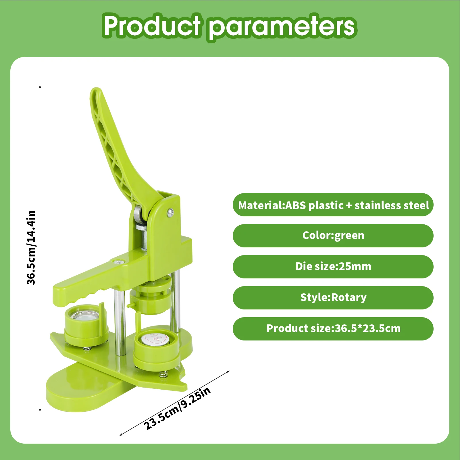 Button Maker Machine, 1'' (25mm) Installation-Free DIY Pin Button Maker Press Machine Kit Easy to Operate Perfect DIY Gift
