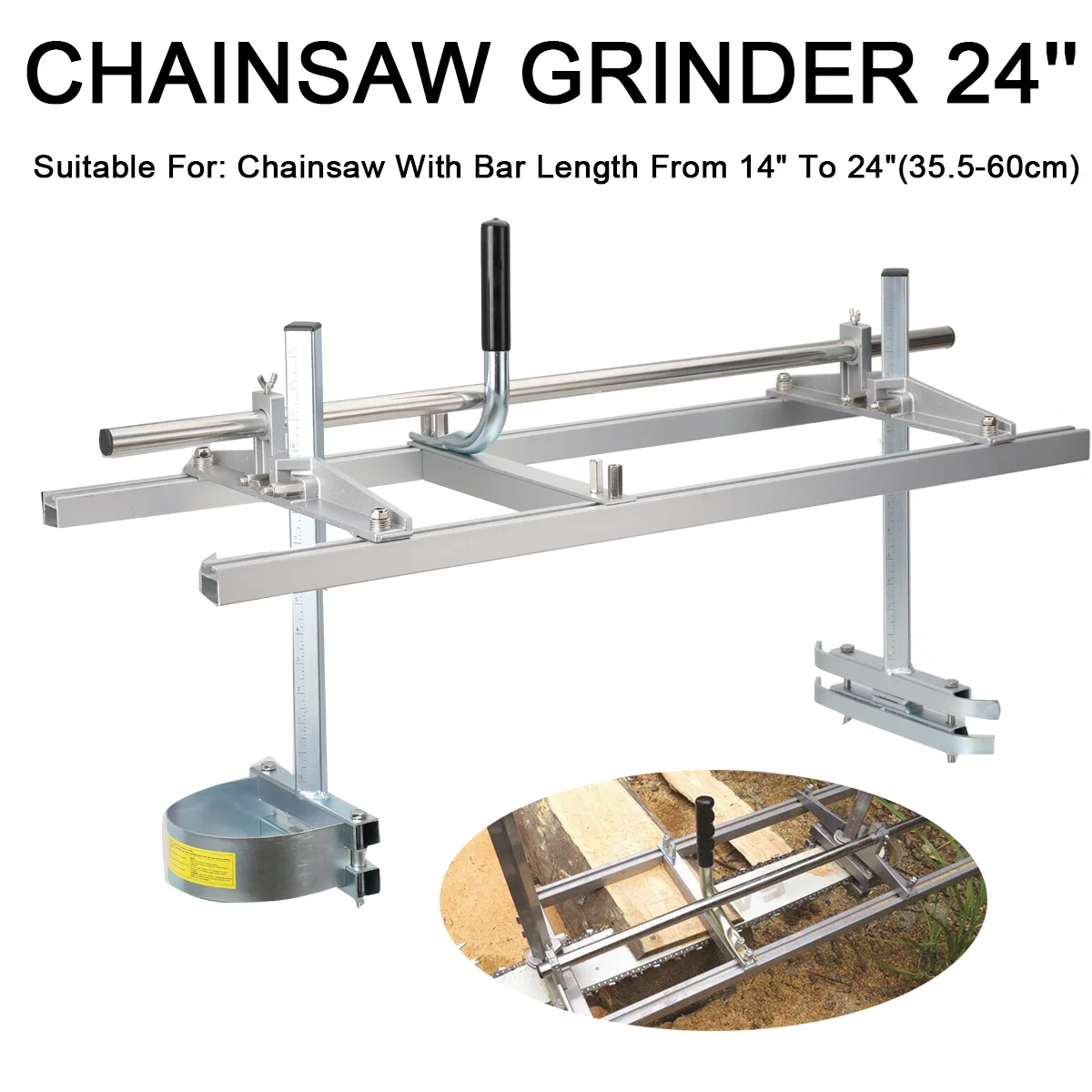 Chainsaw Mill Planking Milling 24 Inch Guide Bar Wood Lumber Cutting Portable Sawmill Aluminum Steel Chain Saw Mill
