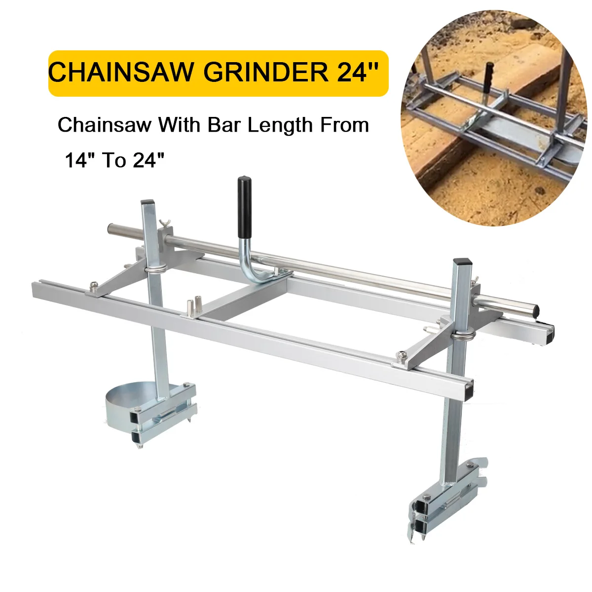 Chainsaw Mill Planking Milling 24 Inch Guide Bar Wood Lumber Cutting Portable Sawmill Aluminum Steel Chain Saw Mill