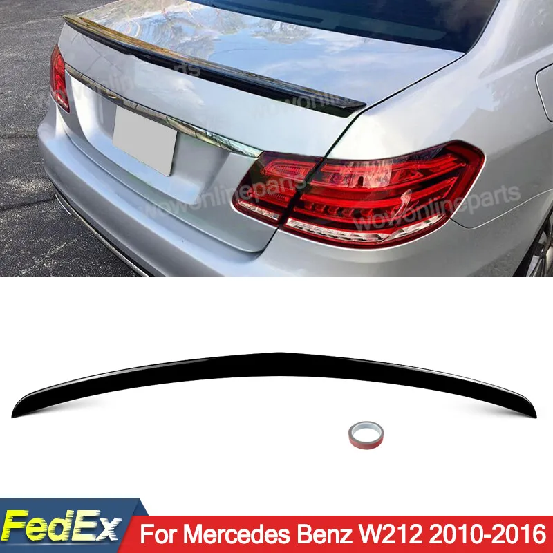 Rear Spoiler Lip For Mercedes W212 E250 E350 E400 E500 2010 2011 2012 2013 2014 2015 2016 Gloss Black Tail Trunk Roof Spoilers