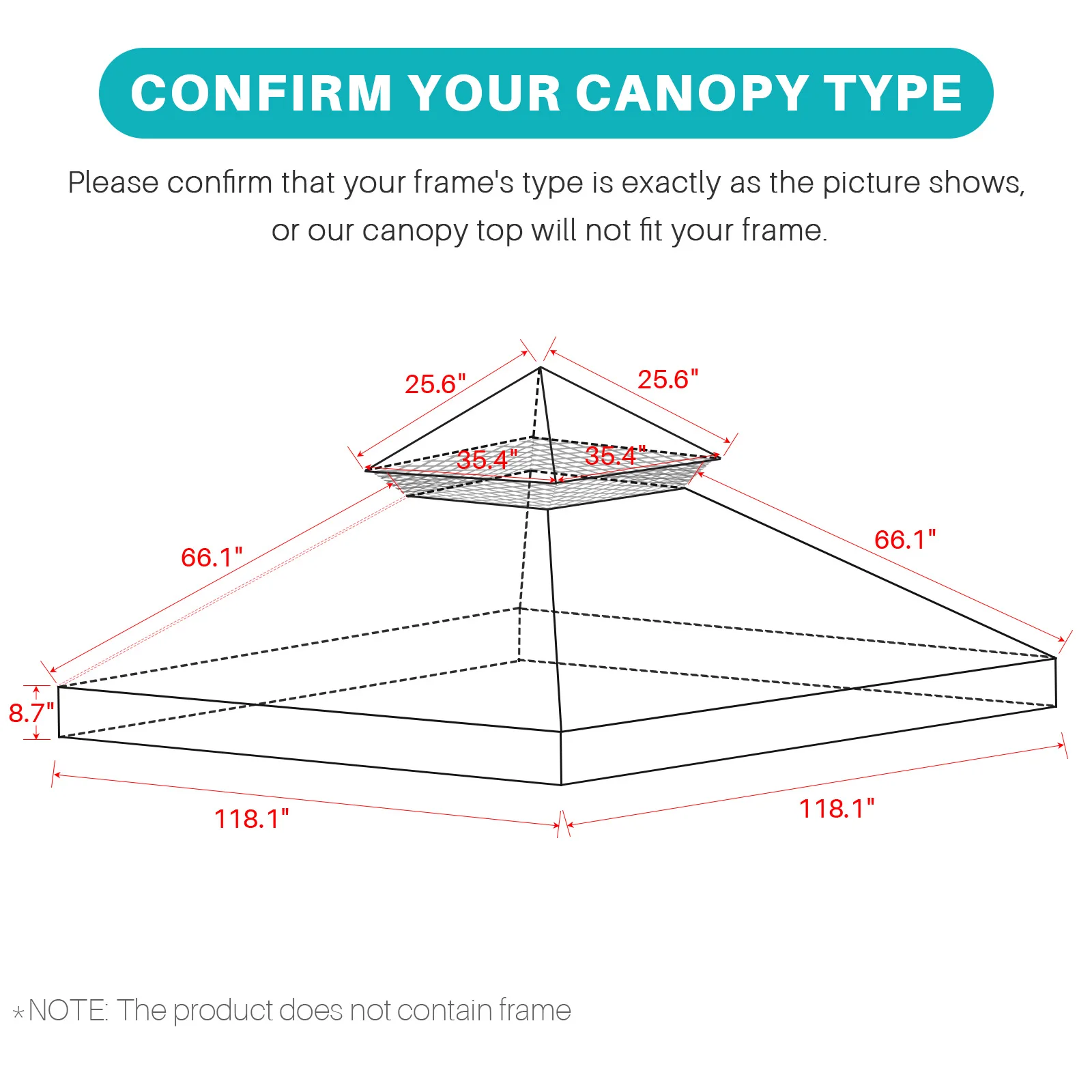 3x3m Thicken Waterproof Replacement Top Canopy Cover Double Gazebo Roof Covers for Yard Patio Garden