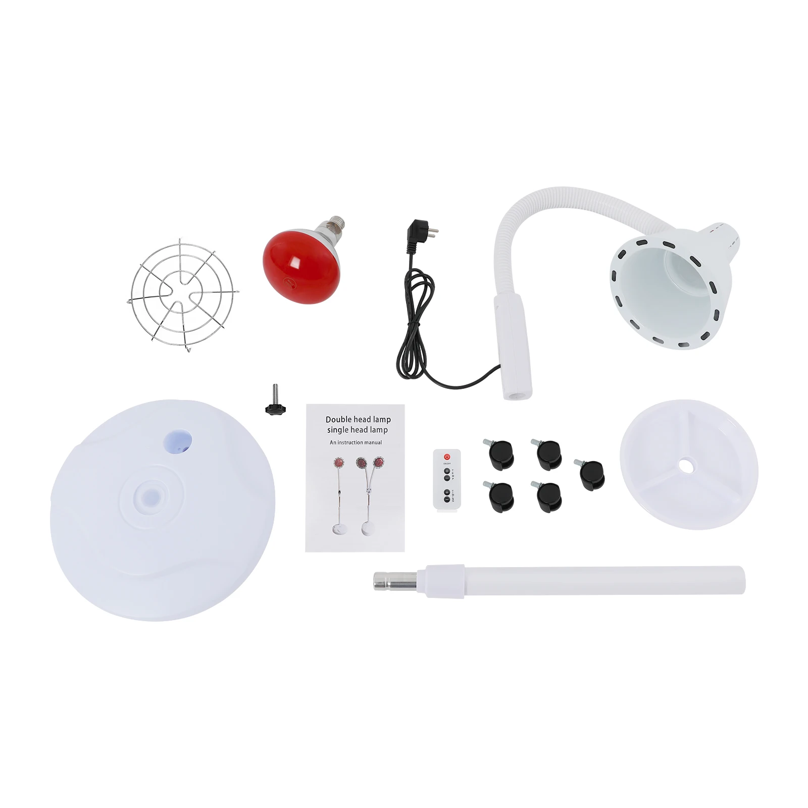 275W Heat Lamp w/Remote, Heat Light Therapy Bulb Muscle Pain Relief Therapeutic Lamp w/ Adjustable base and Timer