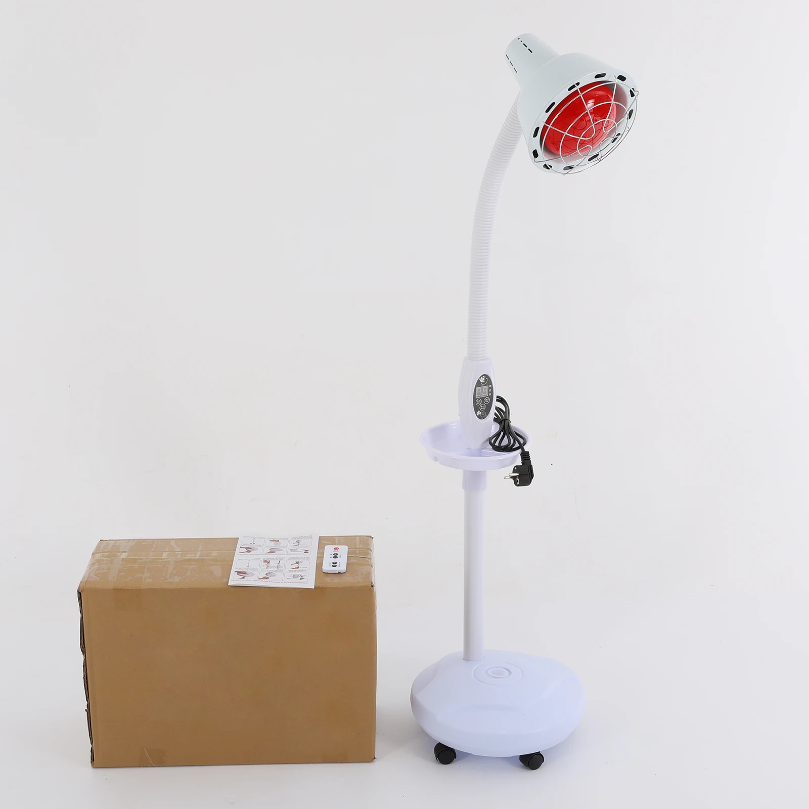 275W Heat Lamp w/Remote, Heat Light Therapy Bulb Muscle Pain Relief Therapeutic Lamp w/ Adjustable base and Timer