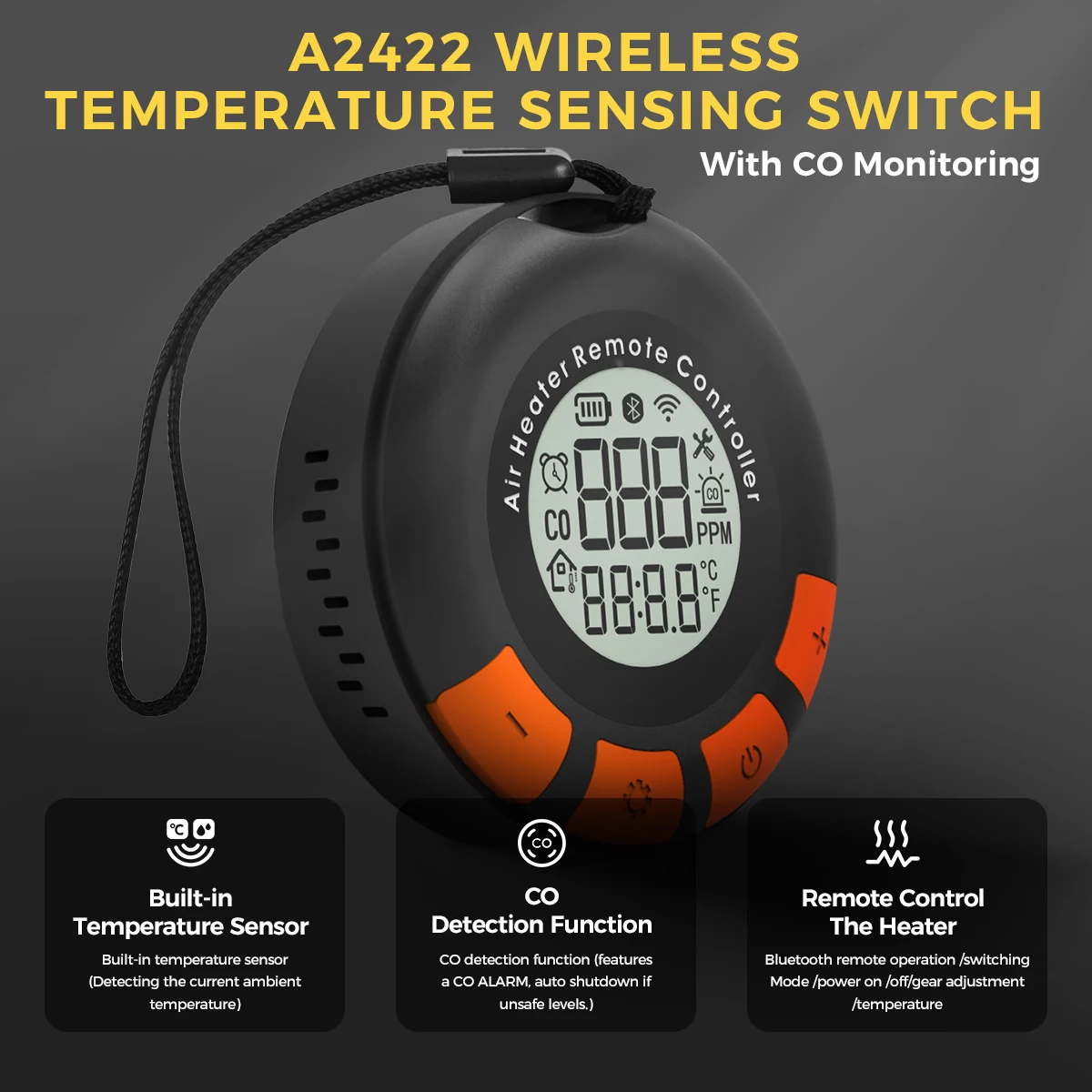 Air Automobile Heater Remote Controller With Carbon Monoxide Alarm Function Car Accessories