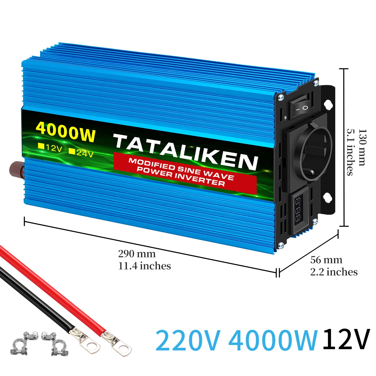 500W 1500W 2000W 2500W 3000W 4000W Modified Sine Wave Inverter Converter12V 220V 50HZ LED Voltage Display