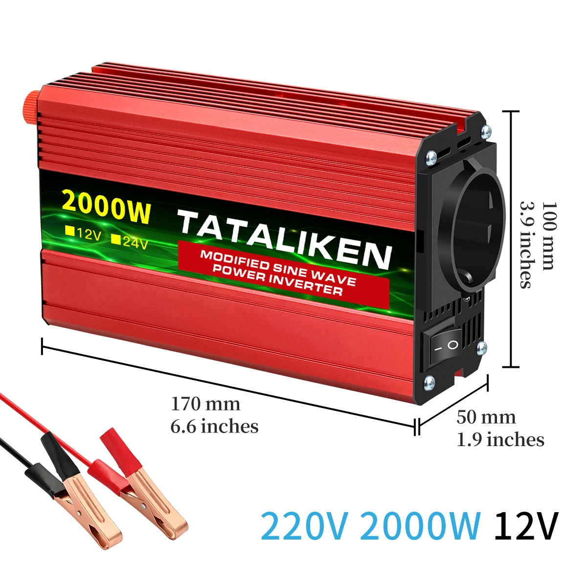 500W 1500W 2000W 2500W 3000W 4000W Modified Sine Wave Inverter Converter12V 220V 50HZ LED Voltage Display